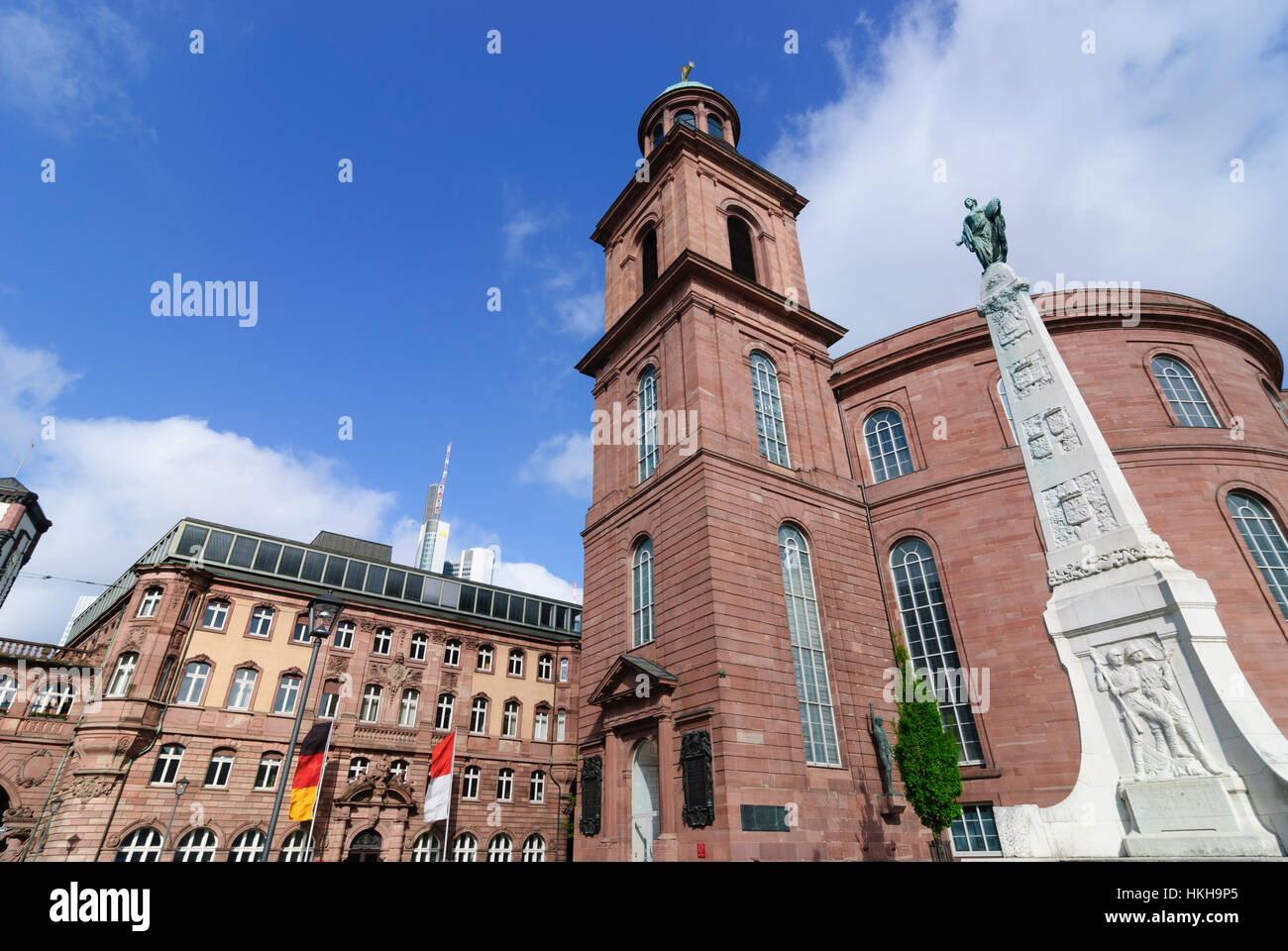 Frankfurt am Main: Paulskirche, 1848-1849 sede dell'Assemblea Nazionale Tedesca e Monumento alla champions dell'unità tedesca, il Römer, Assia, Hesse, Ge Foto Stock
