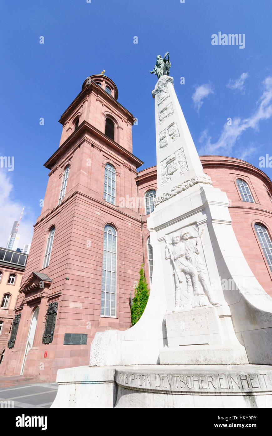 Frankfurt am Main: Paulskirche, 1848-1849 sede dell'Assemblea Nazionale Tedesca e Monumento alla champions dell'unità tedesca, il Römer, Assia, Hesse, Ge Foto Stock