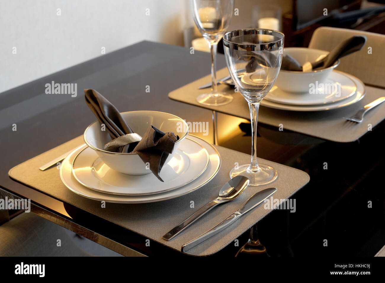 Design interni, home cena tabella di impostazione del luogo Foto Stock