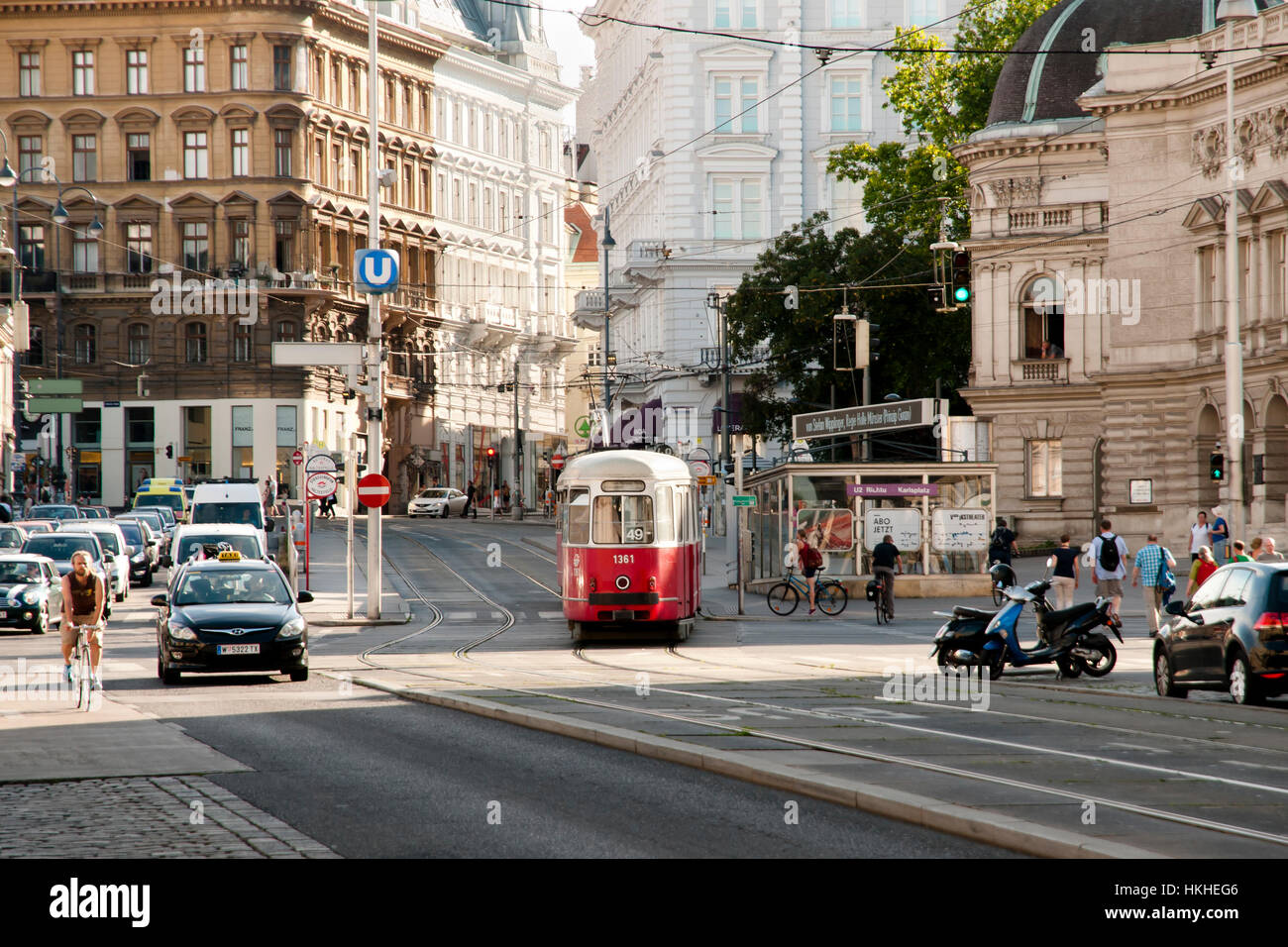 Il tram - Vienna - Austria Foto Stock