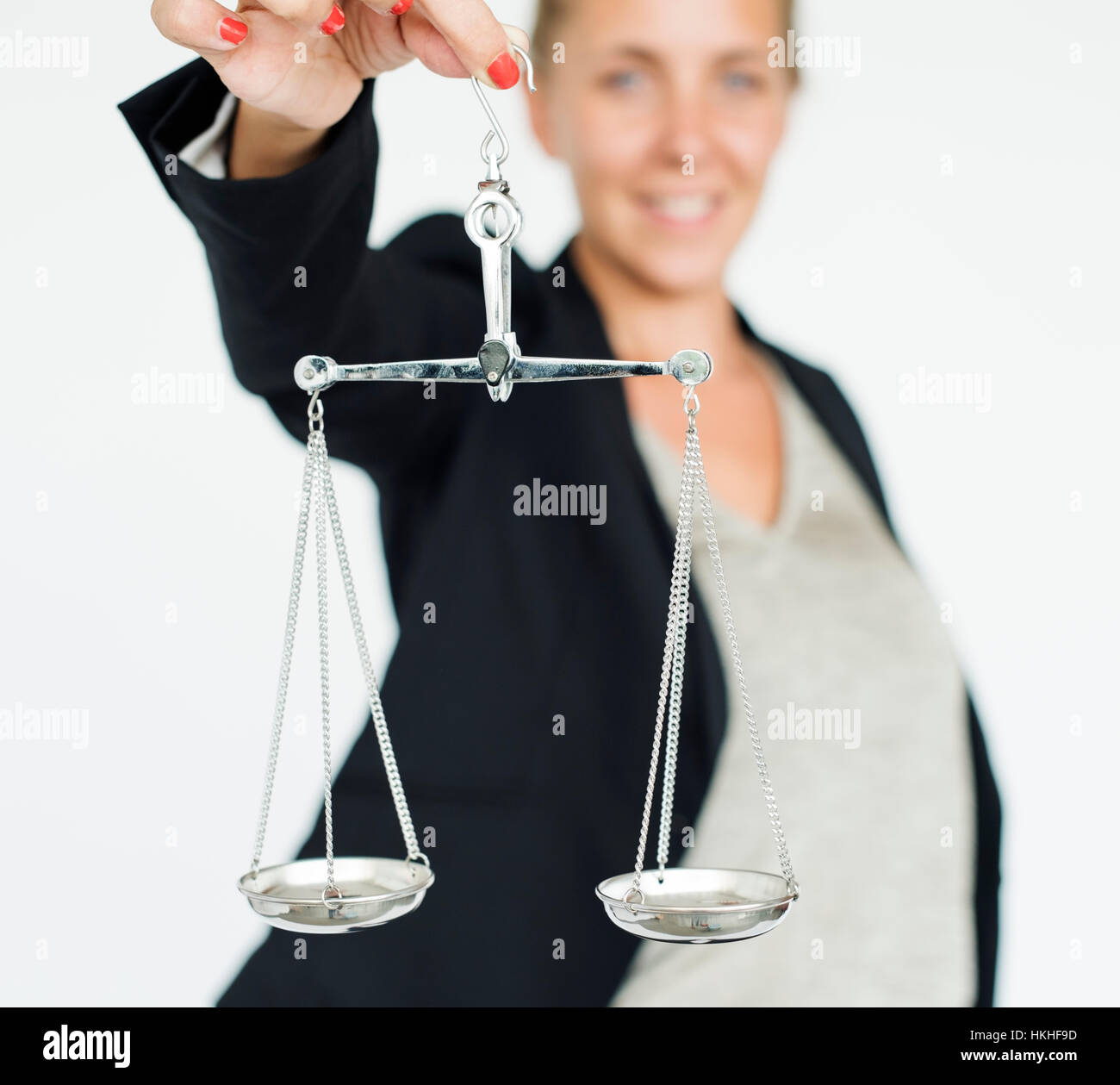 Business Lady legge concetto di scala Foto Stock