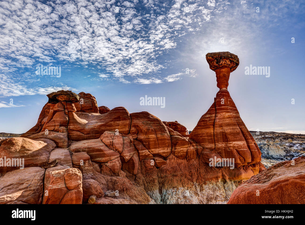 Toadstool hoodoo nel fiume Paria rimrocks Foto Stock