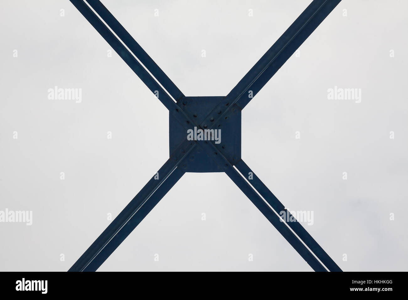 Dettagli di un ponte, Costruzione composti in forma di lettera x. Foto Stock