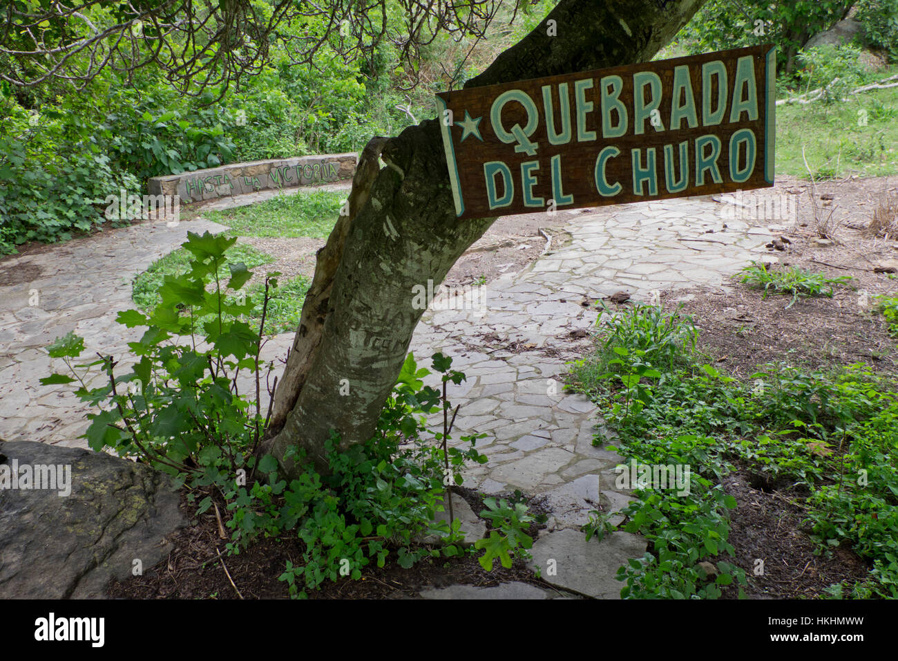 Che Guevara trail nel La Higuera, Bolivia. La Yuro (o) Churo orrido dove era tenuto prigioniero 50 anni fa in data 8 ottobre 1967. Il luogo è parte di un 'Che Route' sponsorizzato dal governo boliviano e stranieri i gruppi di solidarietà. Foto Stock