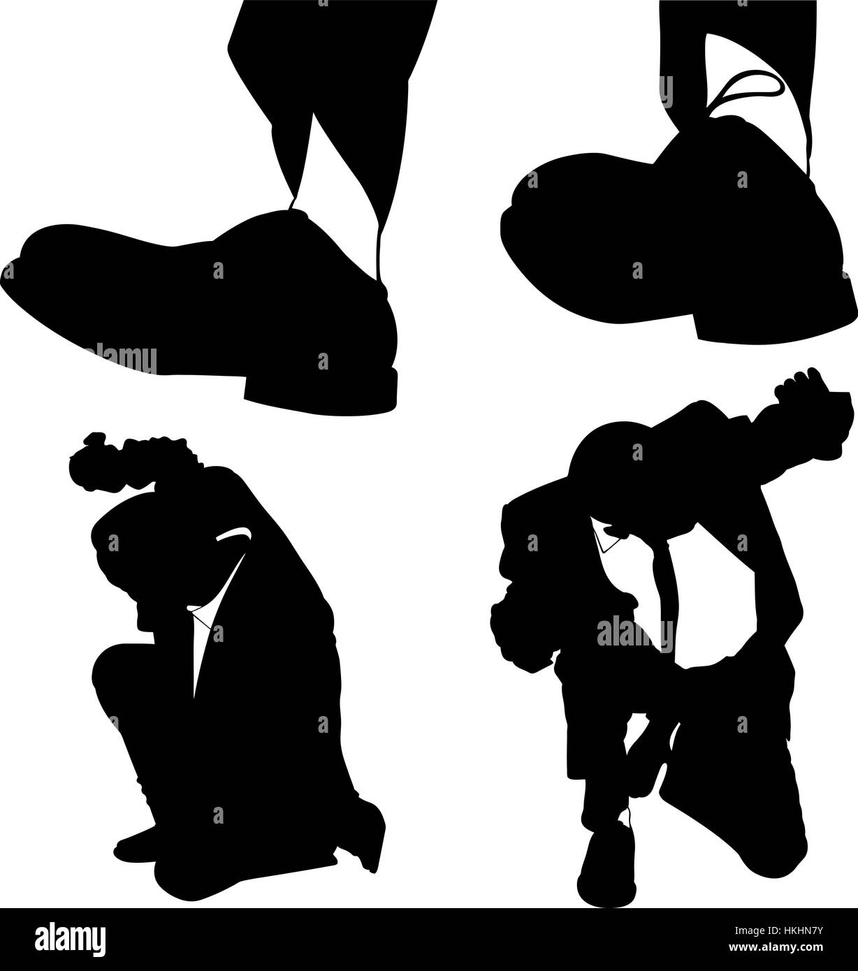 Illustrazione di uomini di affari di essere state calpestate isolato Illustrazione Vettoriale