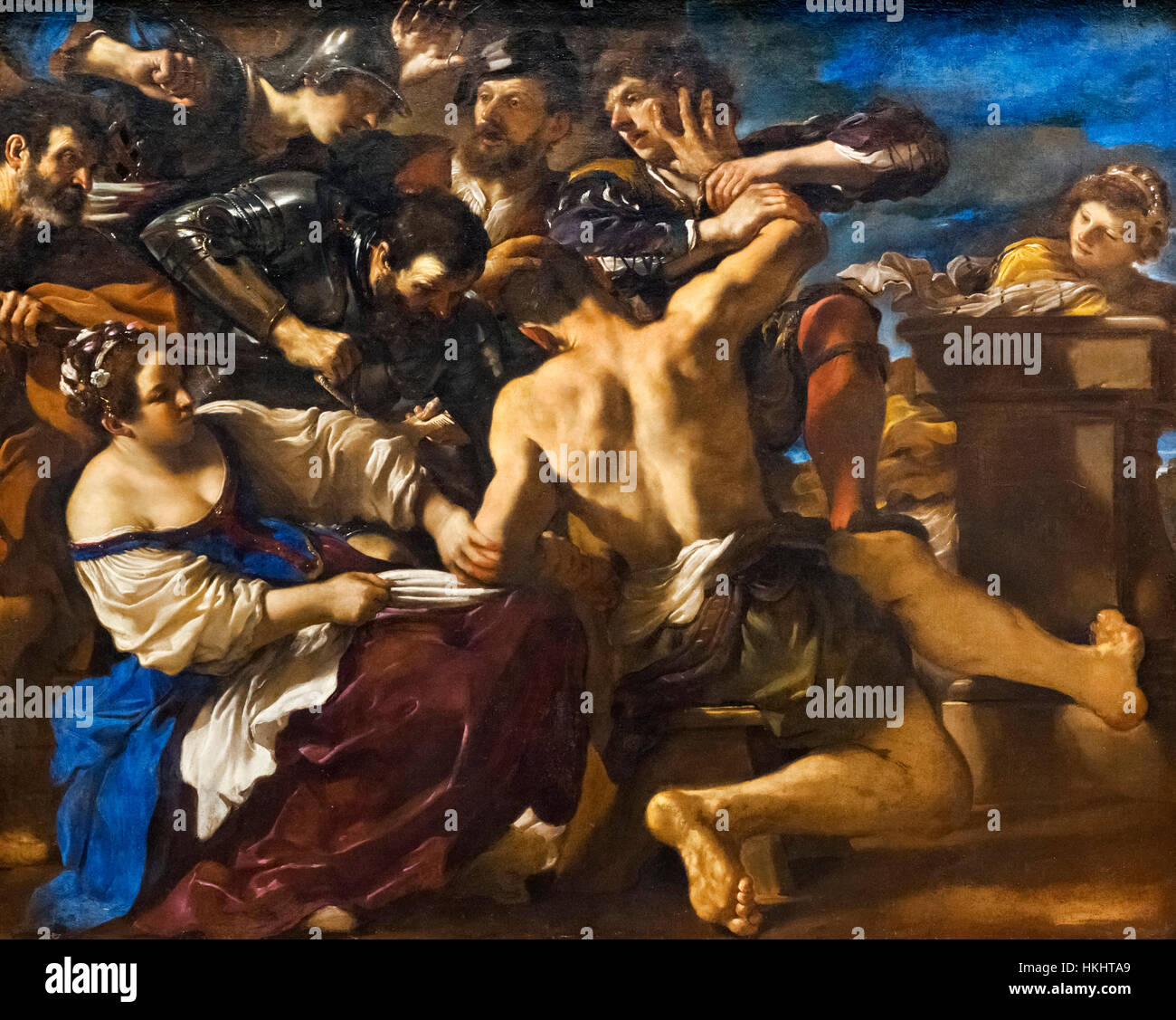 Sansone catturato dai Filistei di Guercino (Giovanni Francesco Barbieri), olio su tela, 1619 Foto Stock