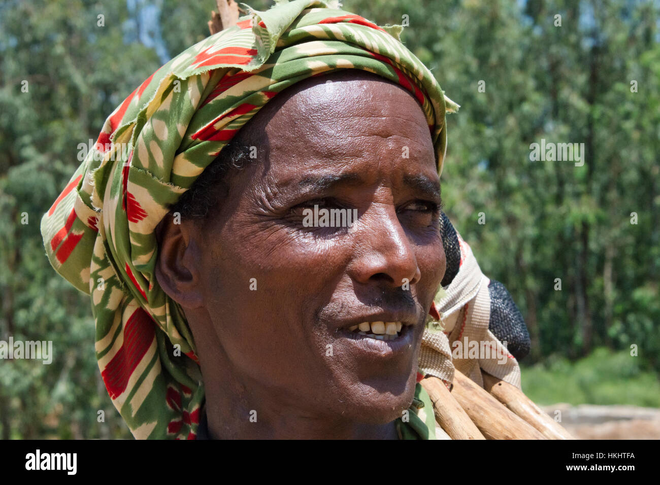 Ritratto di un agricoltore, Aksum, Etiopia Foto Stock