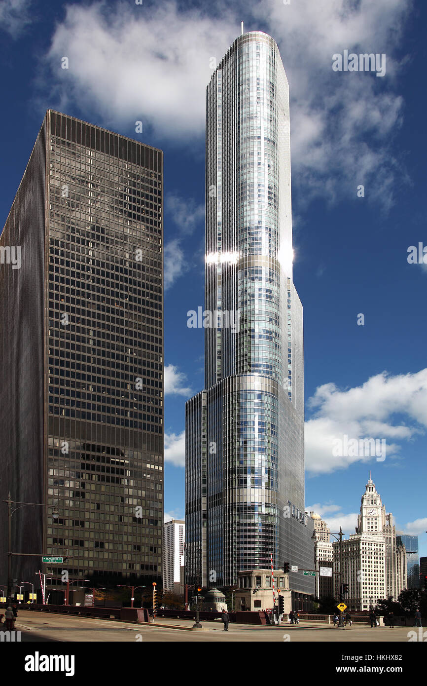Trump Tower e Hotel Chicago Foto Stock
