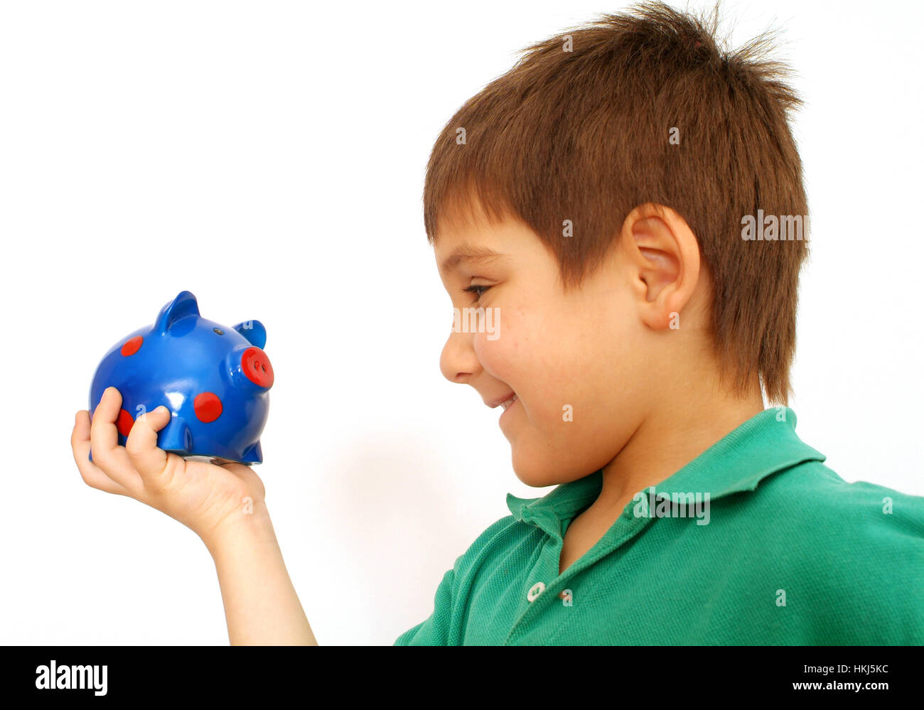 Ragazzo con piggybank Foto Stock