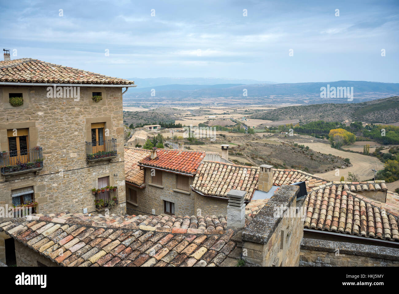 Viste di Sos del Rey Catolico. È una città storica e comune nella provincia di Saragozza, Aragona, orientale della Spagna. Foto Stock