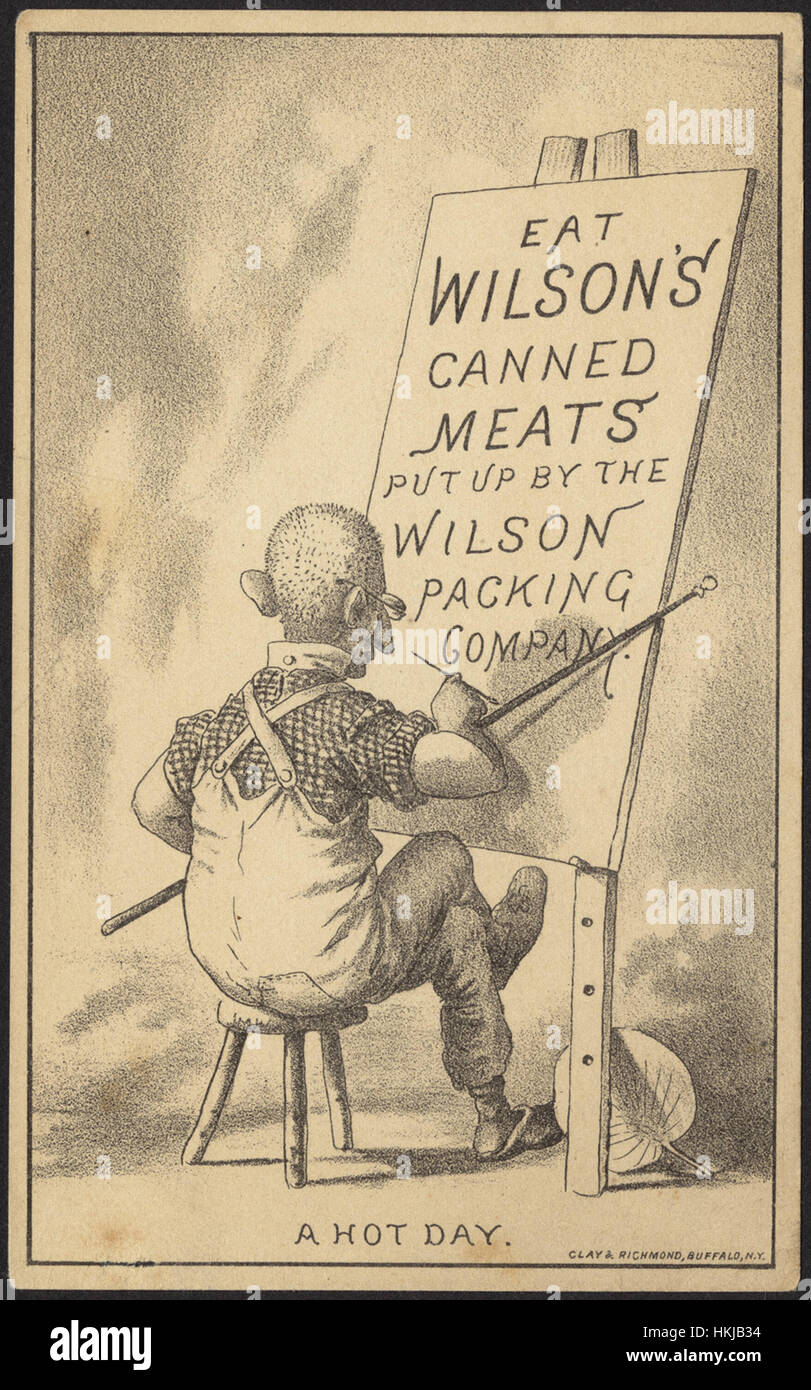 Mangiare Wilson di conserve di carne condizionati dalla Wilson società di imballaggio. Una giornata calda. Foto Stock