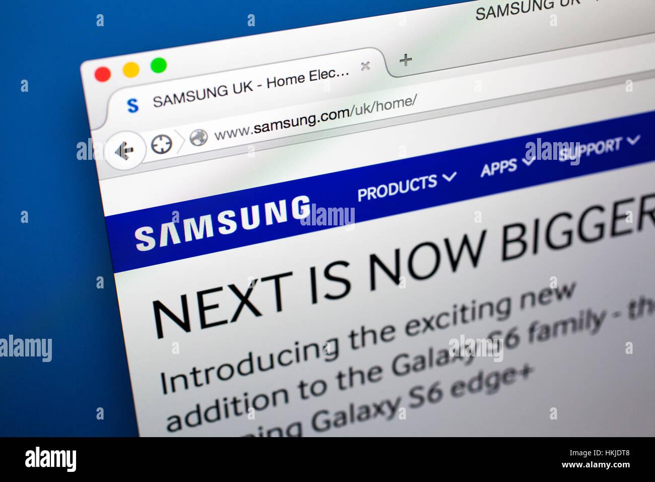 LONDON, Regno Unito - 21 OTTOBRE 2015: La homepage della Samsung ufficiale il sito web della società, il 21 ottobre 2015. Foto Stock