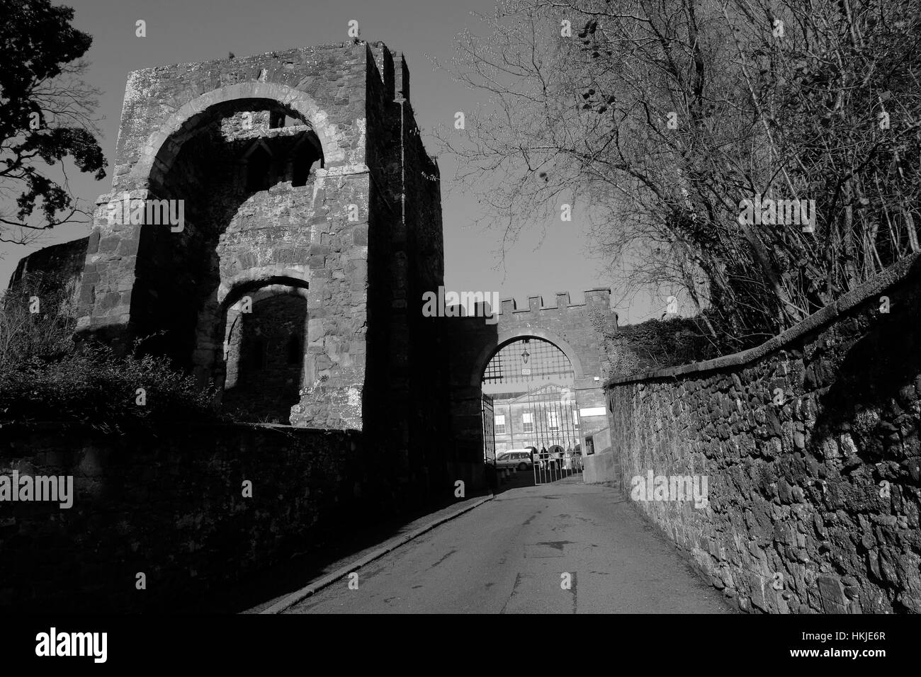 EXETER / ROUGEMOUNT cancello di castello casa CASTLE STREET Foto Stock