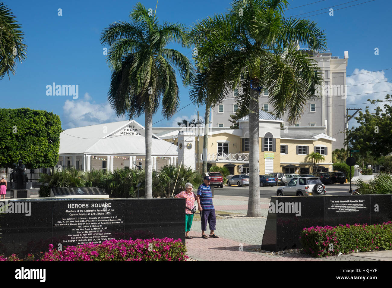 Isole Cayman, George Town, la piazza degli Eroi Foto Stock