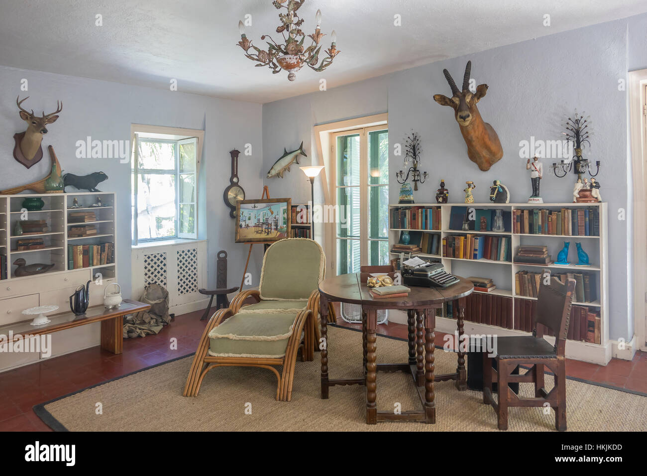 Stati Uniti d'America, Florida, Key West, Hemingway House interno Foto Stock