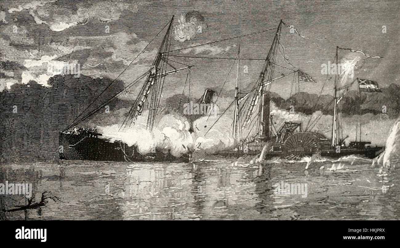 Il 'Stonewall Jackson" pistonamenti 'Varuna' durante la battaglia di New Orleans, STATI UNITI D'AMERICA GUERRA CIVILE Foto Stock