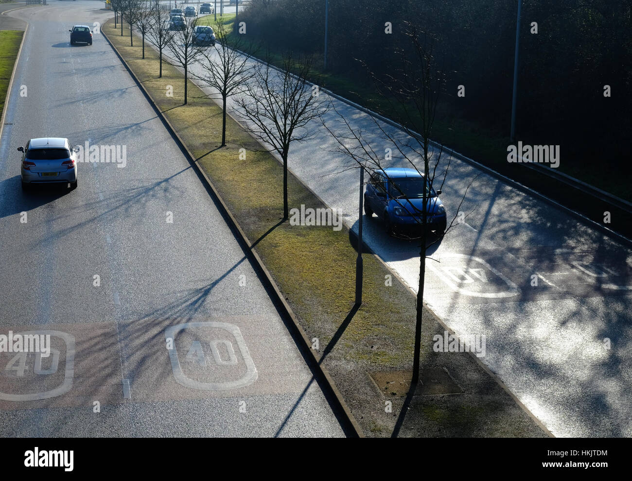 La strada a doppia carreggiata Foto Stock