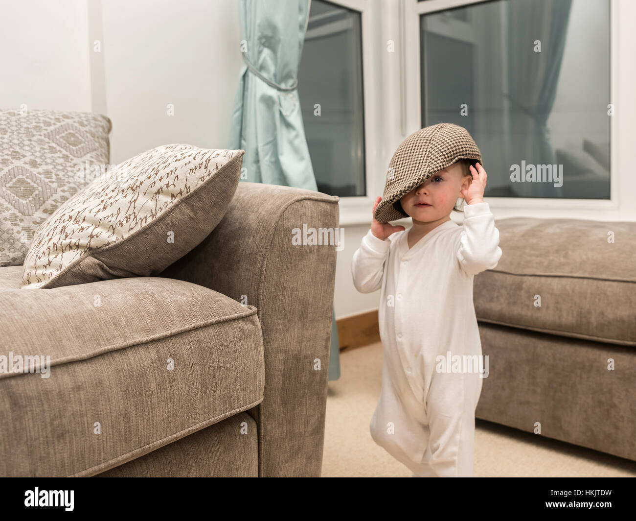 In posa per bimbi con un tappo Foto Stock