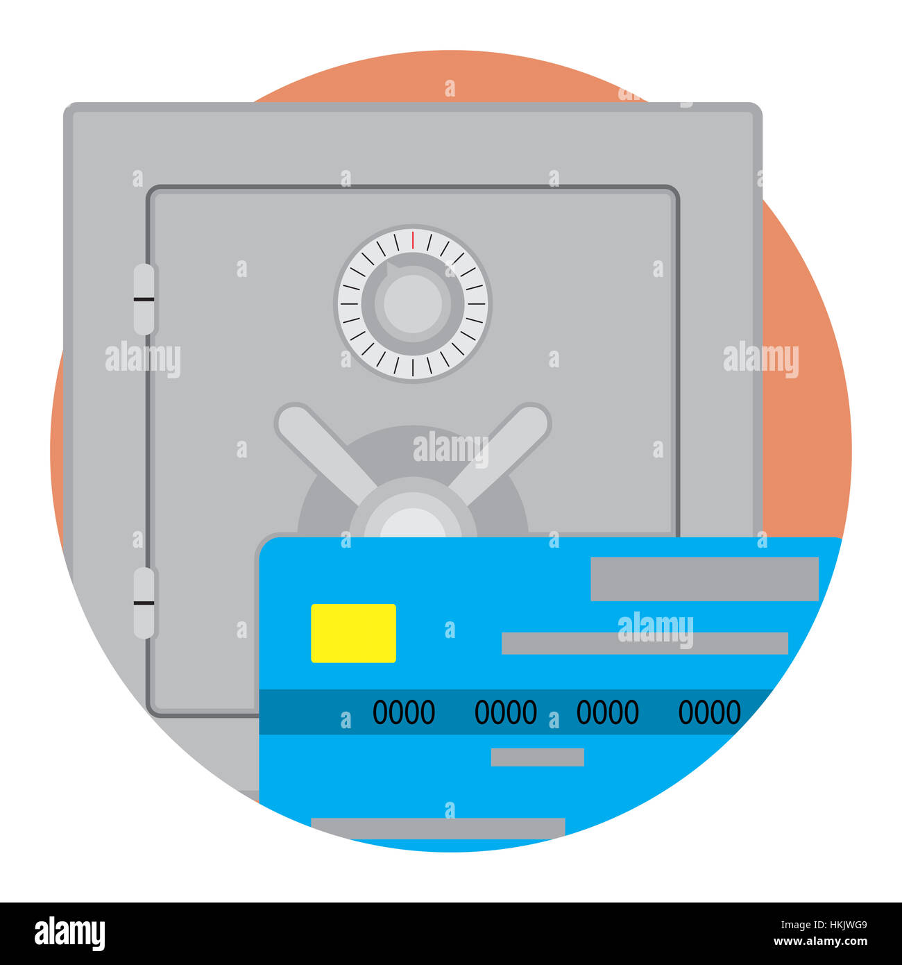 Risparmio di denaro sulla carta di credito il vettore icona. Finanza aziendale illustrazione di sicurezza Foto Stock