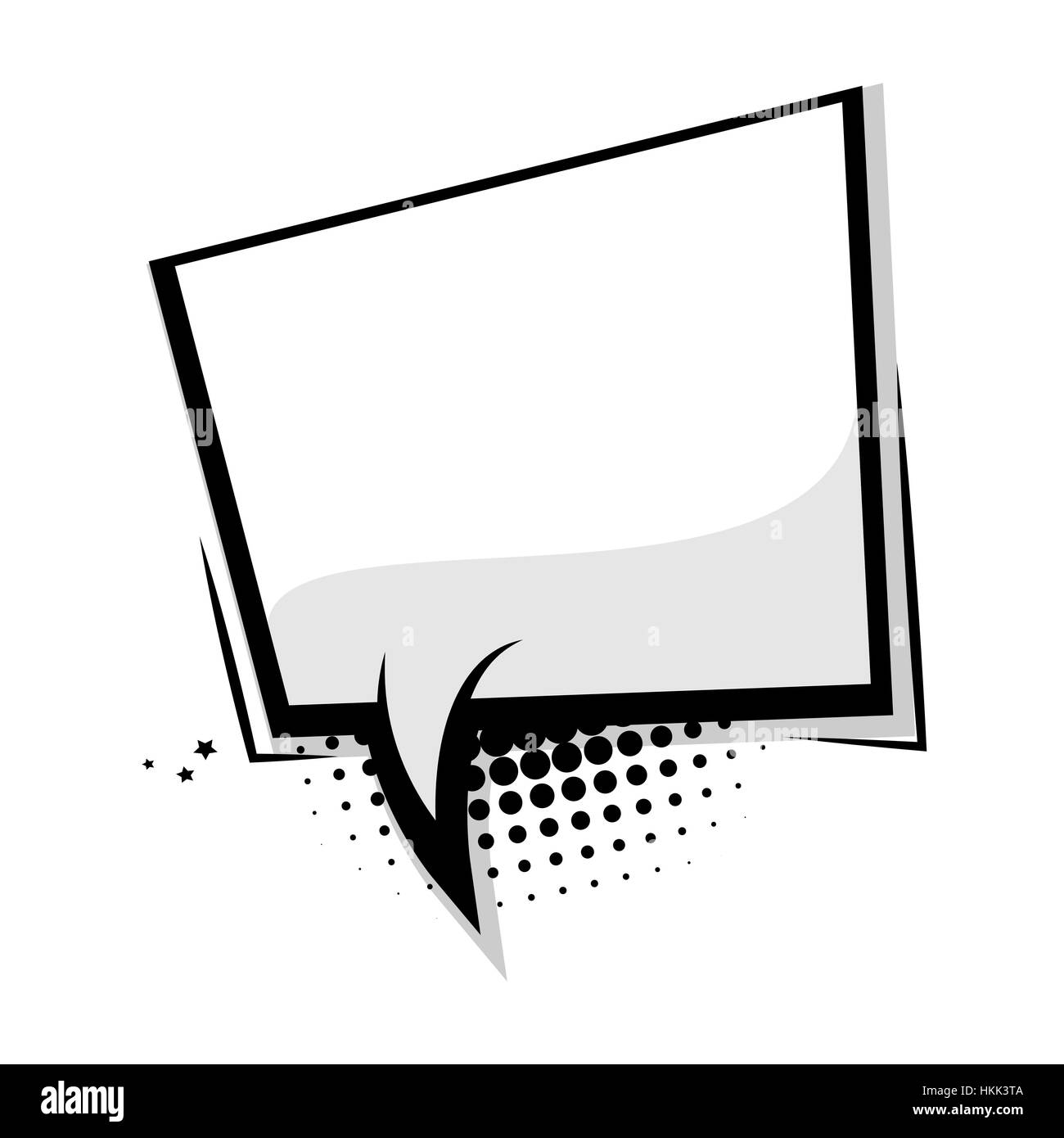 Modello vuoto fumetto discorso bolla quadrata Illustrazione Vettoriale