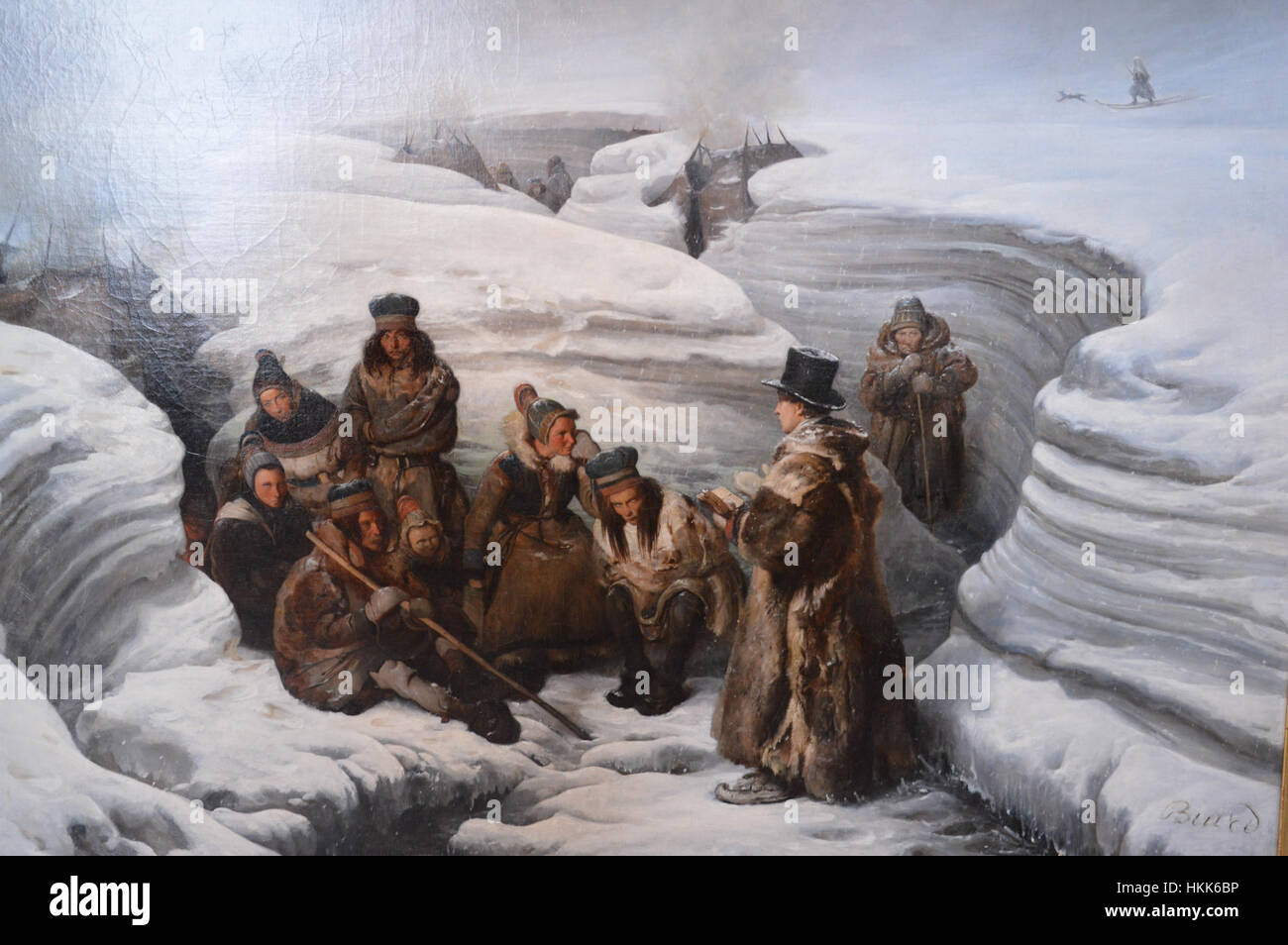 Il dipinto *Biard-Laestadius* mette in mostra la ricca storia visiva del Nord Europa, mescolando temi storici con una forte attenzione agli elementi naturali dettagliati. L'opera riflette le tecniche artistiche e i paesaggi della sua epoca. Foto Stock Il dipinto *Biard-Laestadius* mette in mostra la ricca storia visiva del Nord Europa, mescolando temi storici con una forte attenzione agli elementi naturali dettagliati. L'opera riflette le tecniche artistiche e i paesaggi della sua epoca. Foto Stock