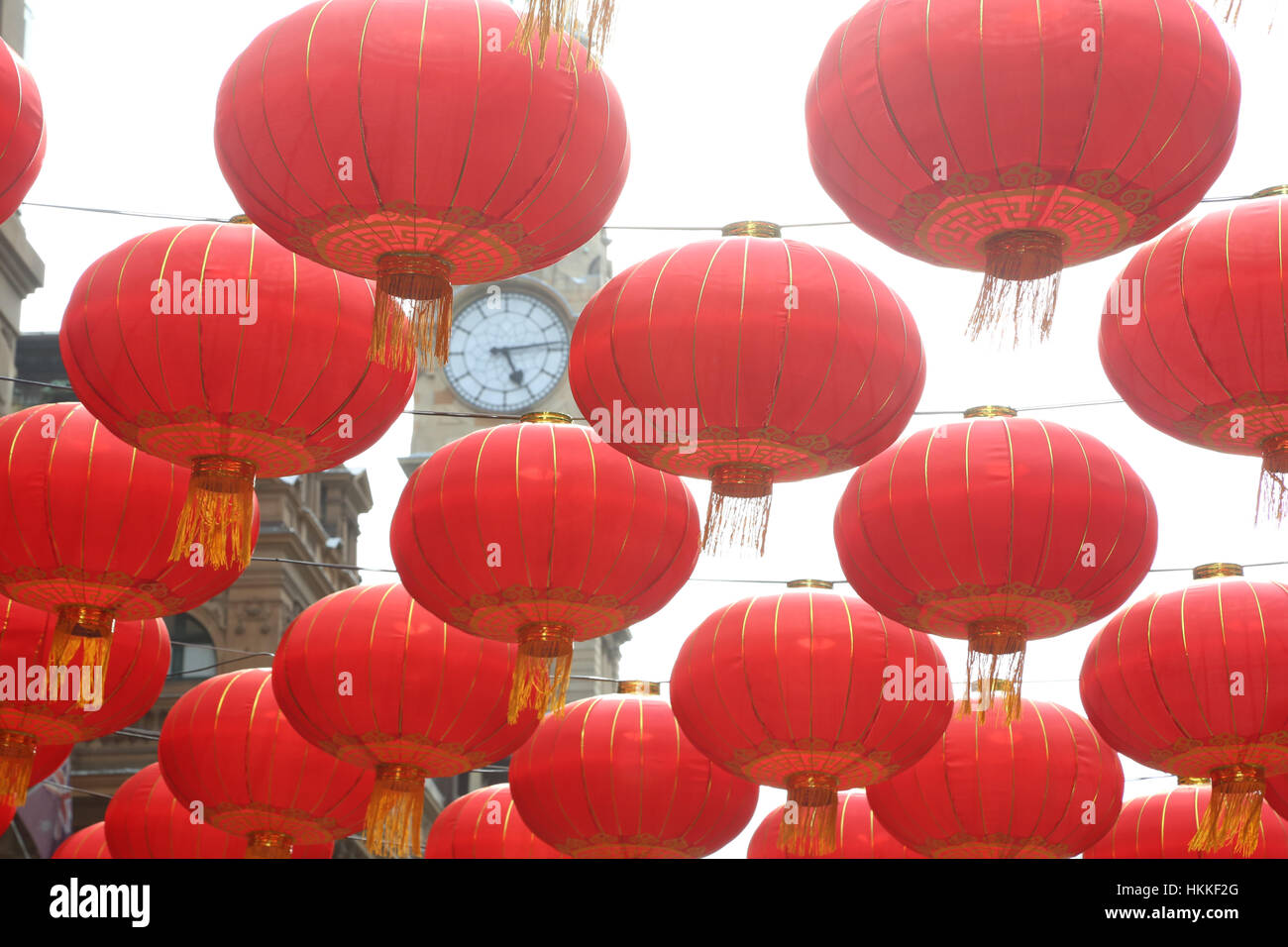 Sydney, Australia. Il 29 gennaio 2017. Westpac Lanterna lunare Hub è su dal 27 gennaio al 12 febbraio a Martin Place come parte del Capodanno cinese. Credito: © Richard Milnes/Alamy Live News Foto Stock