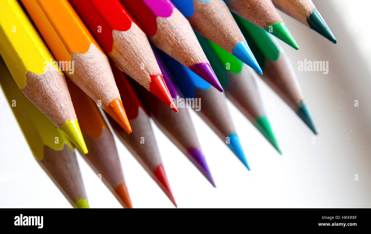 Un bounch di penciles colorati Foto Stock