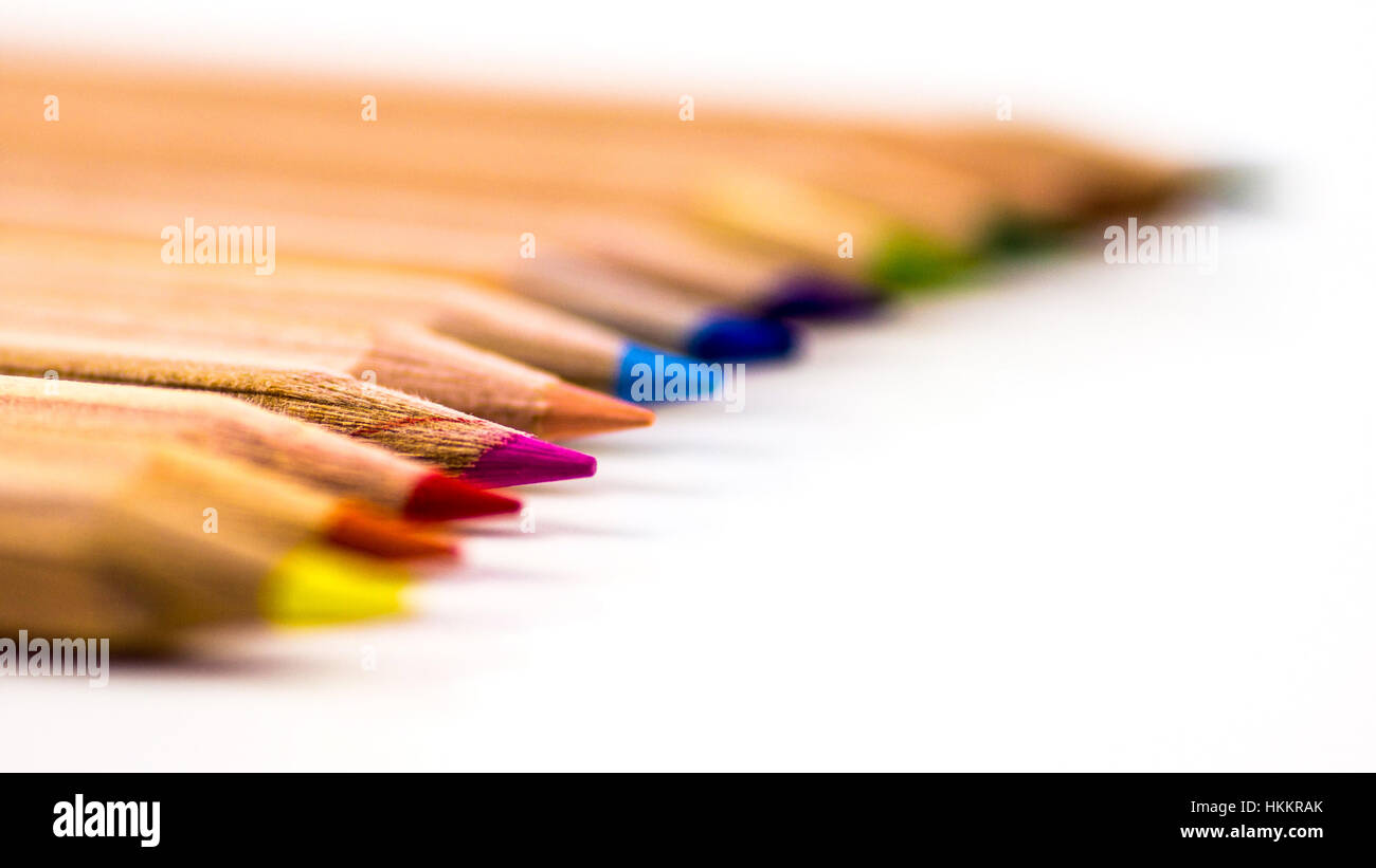 Un bounch di penciles colorati Foto Stock