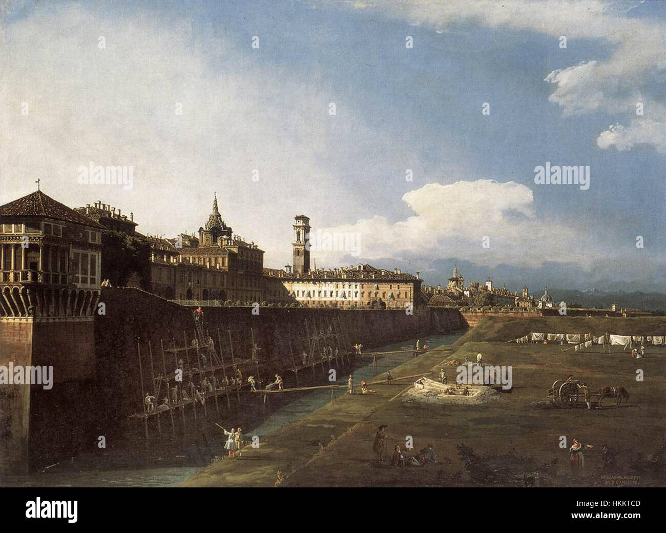 Bernardo Bellotto, il Canaletto - Vista di Torino in prossimità del Royal Palace - WGA01818 Foto Stock