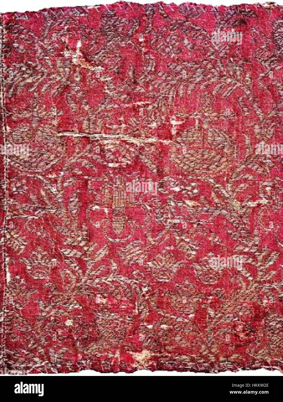 L'opera d'arte intitolata Damasco Fiorentino con il fascio Vasa presenta un design dettagliato ispirato a motivi tessili storici, caratterizzato dal fascio Vasa con motivi floreali ed elementi di damasco, rappresentando l'artigianato artistico del periodo. Foto Stock