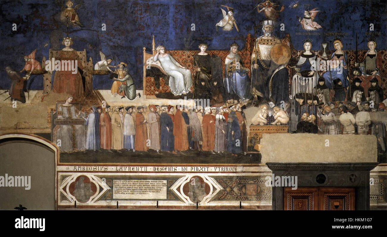 Poster Ou Toile 'Effetti Del Buon Governo' D'Ambrogio Lorenzetti - Reproduction D'art Italienne !