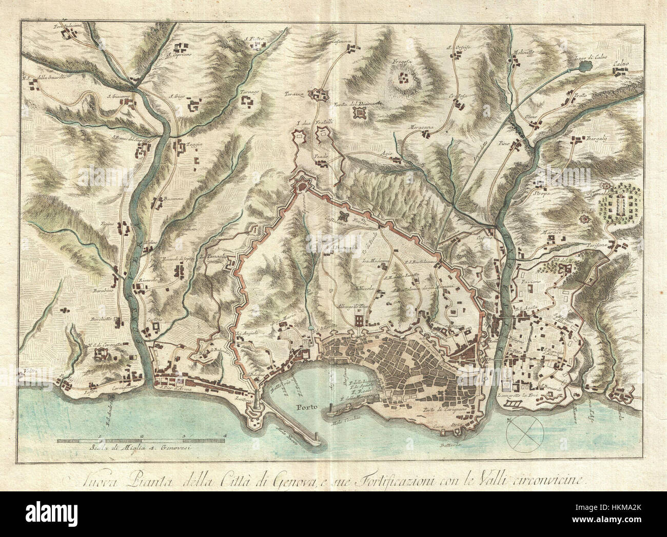 1800 Bardi mappa di Genova (Genova), Italia - Geographicus - Genova-bardi-1800 Foto Stock