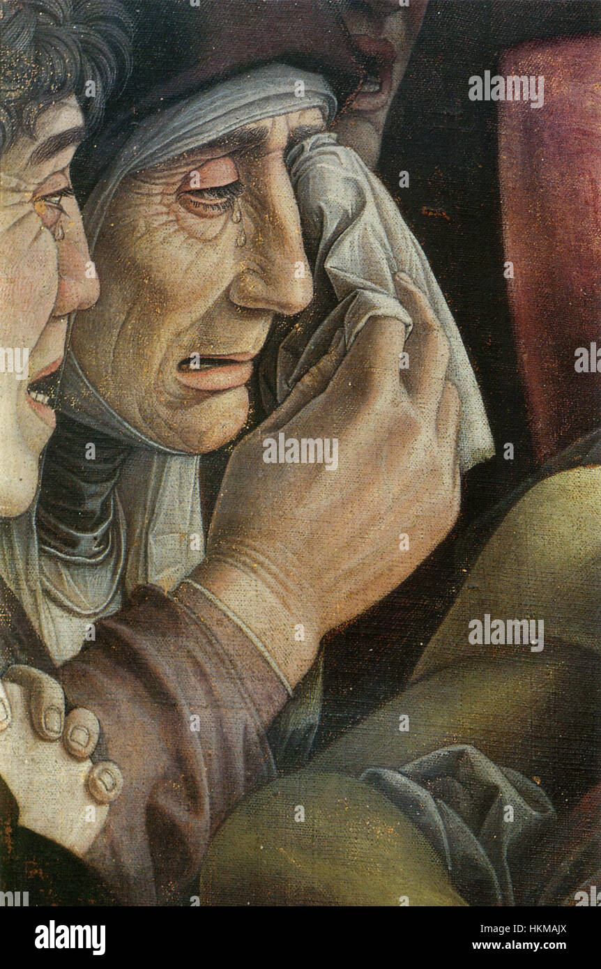 Andrea Mantegna, lamento sul Cristo morto, dettaglio Foto Stock