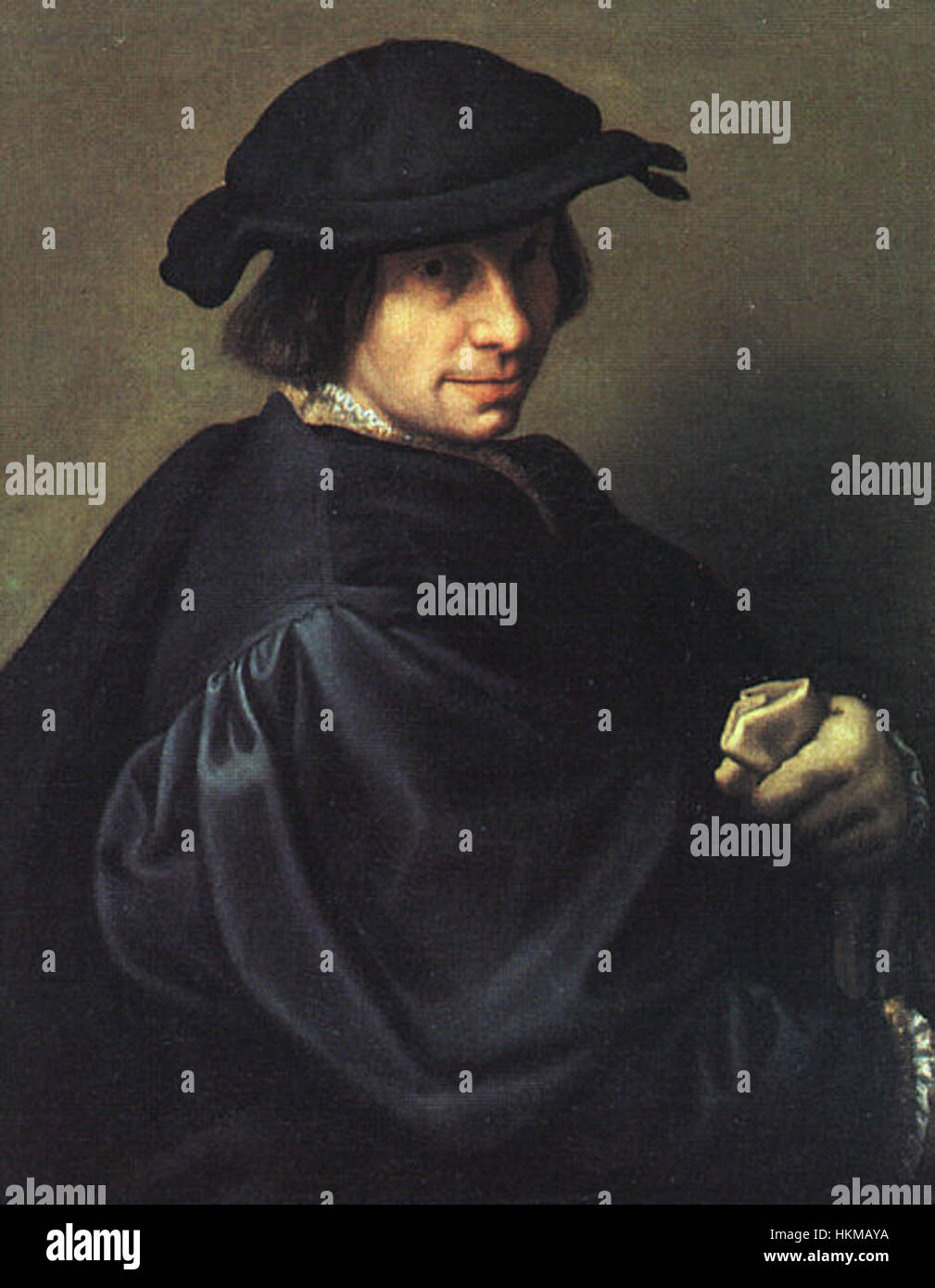 Galeazzo campi è stato un artista rinascimentale italiano noto per i suoi ritratti dettagliati e le pale d'altare. Le sue opere spesso presentavano temi religiosi, dimostrando la sua abilità tecnica e il suo contributo alla rappresentazione rinascimentale della devozione religiosa e della figura umana. Foto Stock