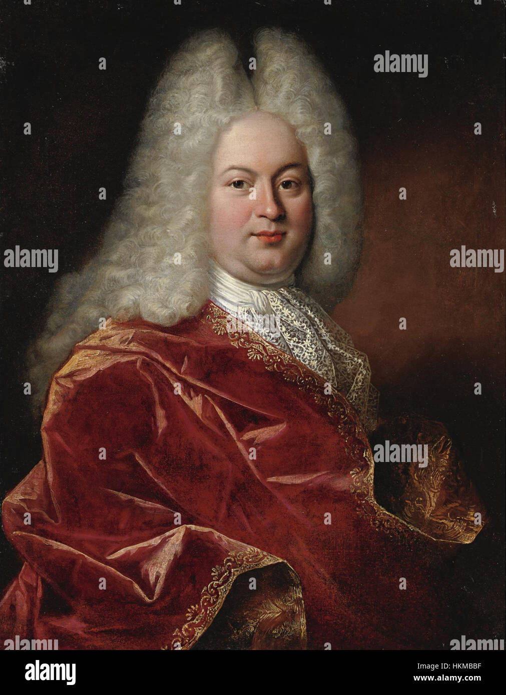 "Ritratto di un uomo sconosciuto" di Pierre Ernou, dipinto nel 1713, è un classico esempio di ritrattistica dei primi anni del XVIII secolo. Il dipinto ad olio cattura l'aspetto dignitoso di un soggetto sconosciuto, mostrando l'abilità dell'artista nel catturare il personaggio. Foto Stock