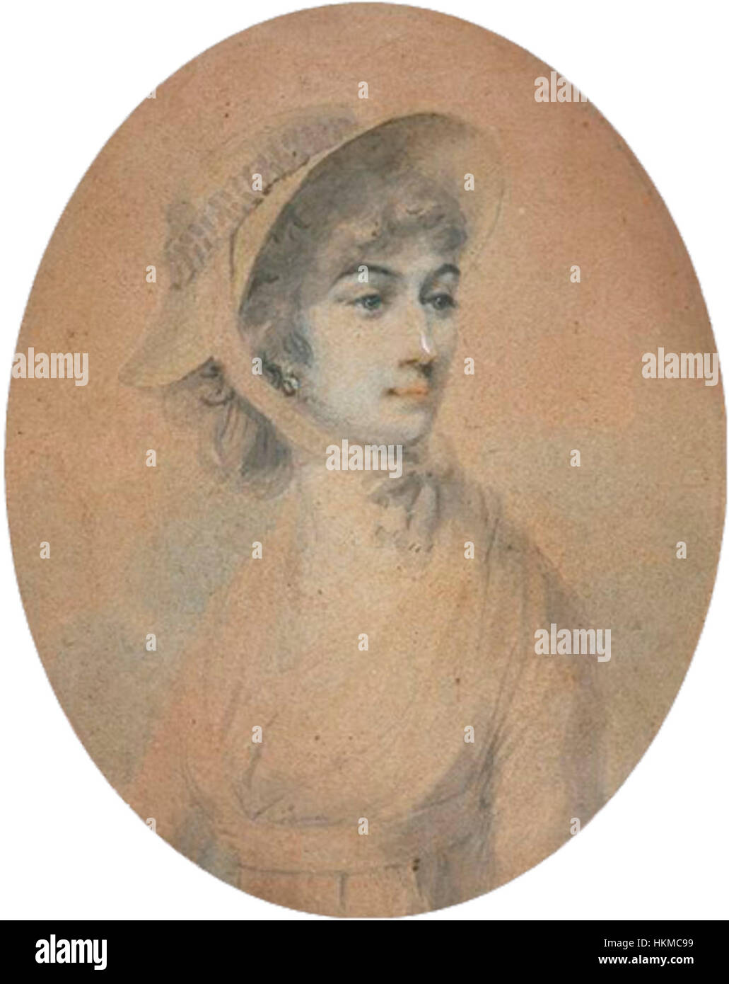 Ritratto di Lady Nelson, moglie dell'ammiraglio Horatio Nelson, dipinto da Daniel orme, che riflette la ritrattistica aristocratica britannica del XVIII secolo. Foto Stock