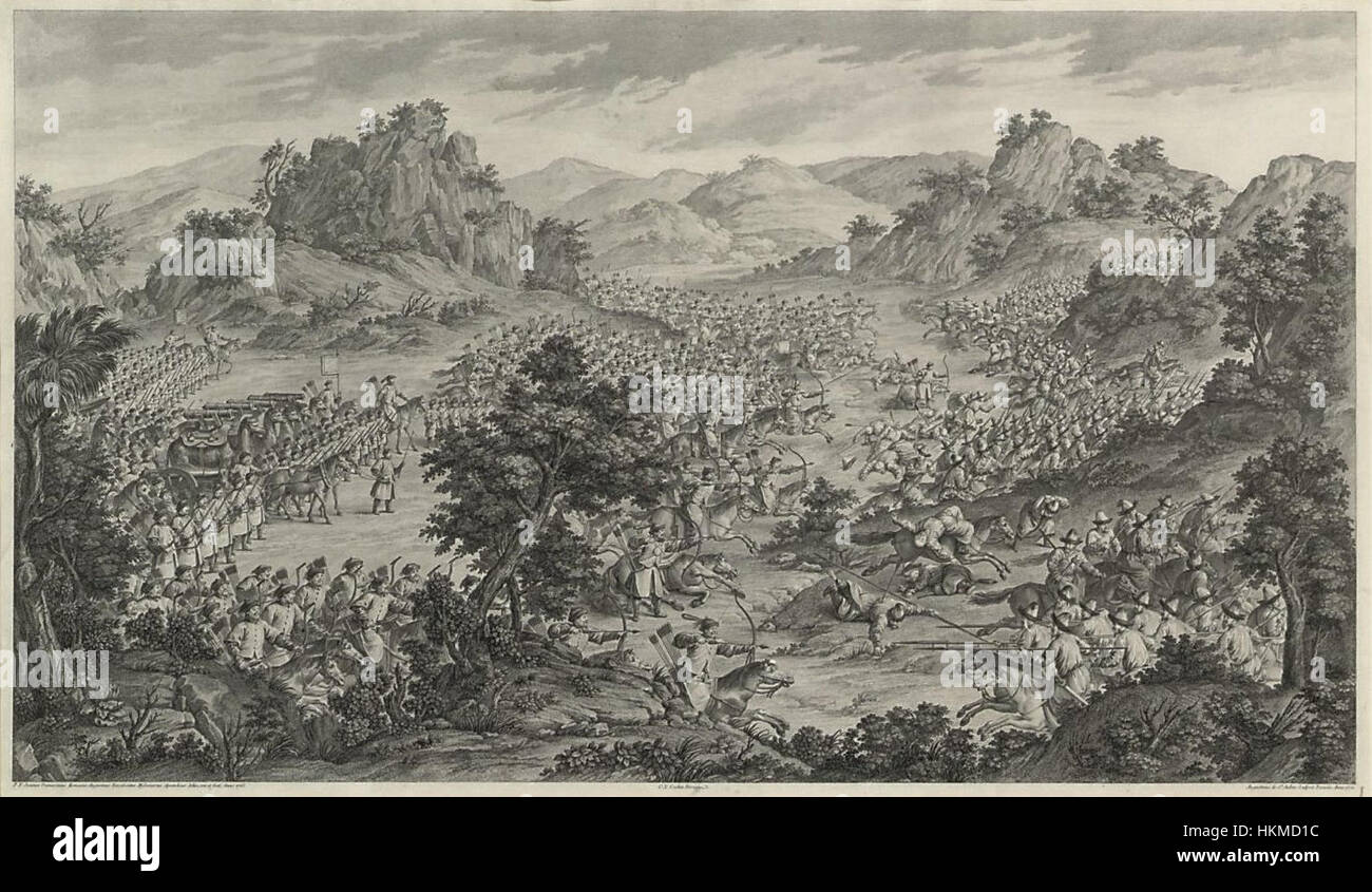 Questo dipinto storico intitolato "la grande Vittoria a Corman" raffigura una significativa vittoria militare. Cattura il drammatico momento di trionfo, illustrando l'abilità dell'artista nel trasmettere la storia militare. Foto Stock