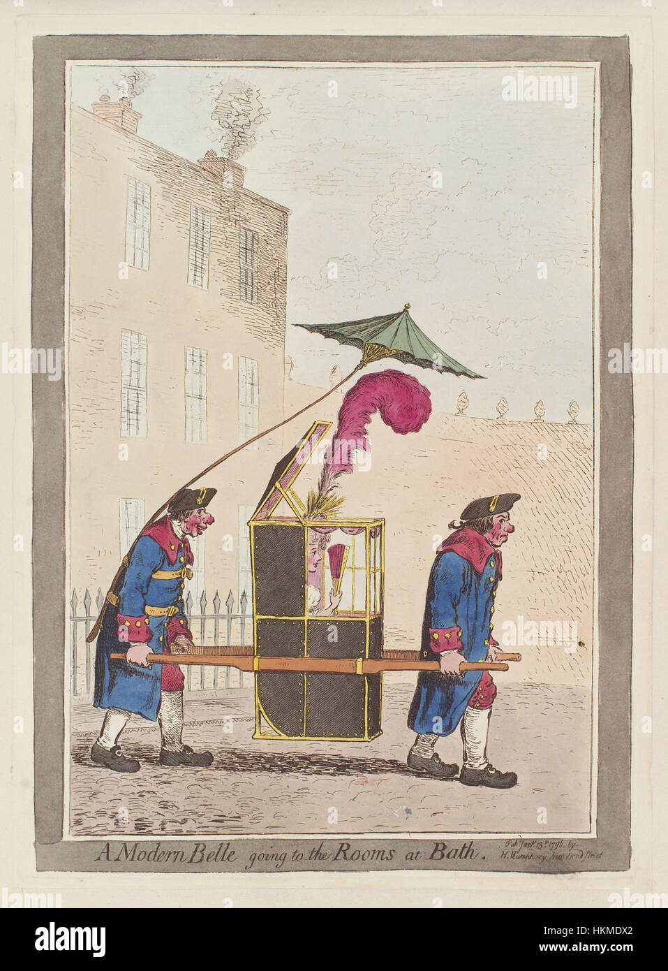 Un moderno belle andando per le camere a Bath da James Gillray Foto Stock