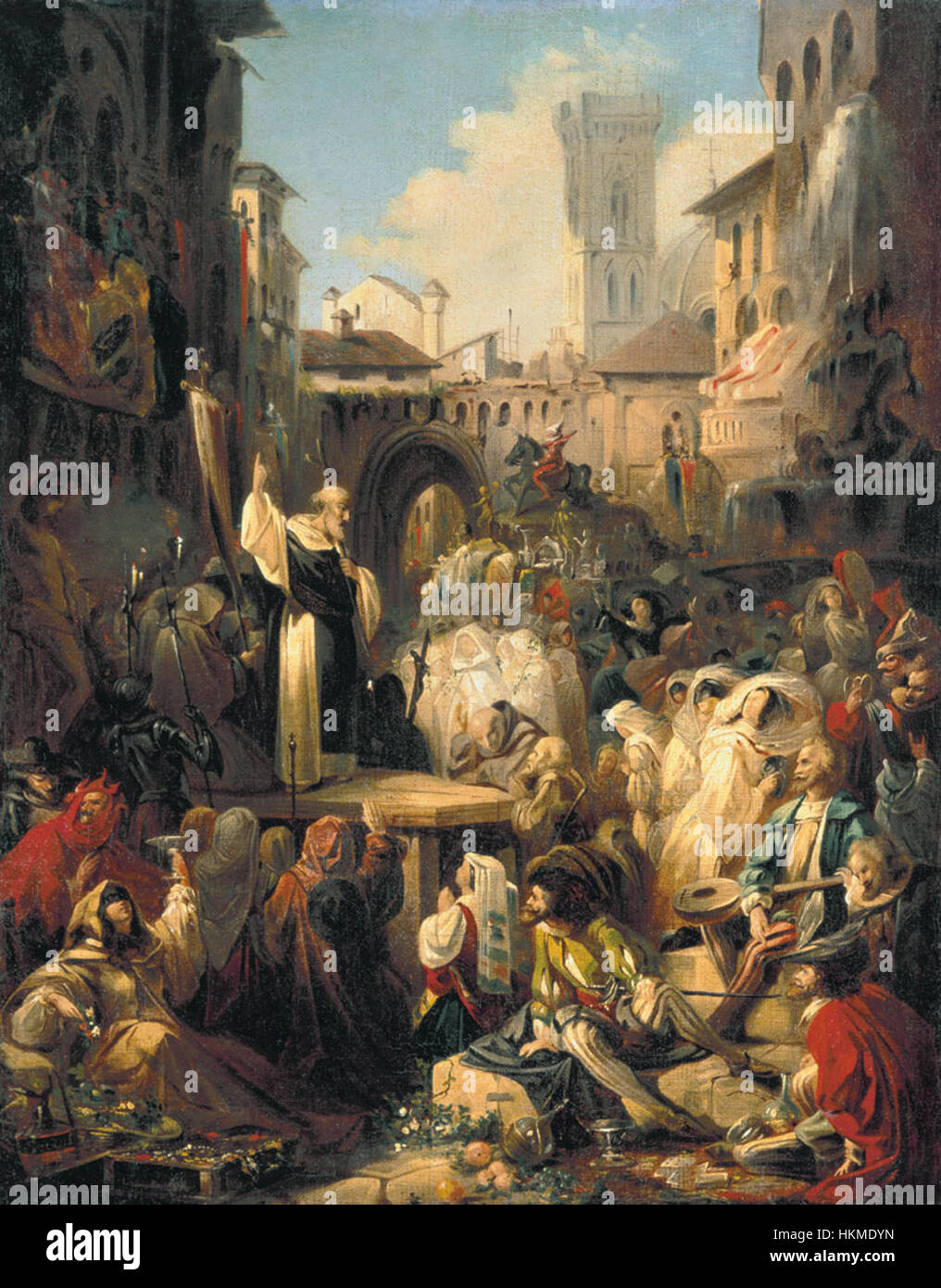 Questa opera, intitolata *Propoved Savonaroly*, riflette l'influenza religiosa e filosofica di Girolamo Savonarola, frate domenicano italiano e predicatore noto per i suoi sermoni contro la corruzione. Foto Stock