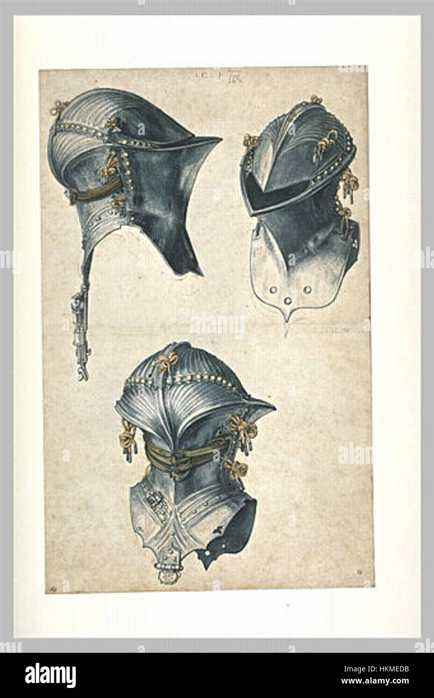 Questo pezzo intitolato *3heaume* è un esempio di arte dei primi anni del XX secolo che esplora temi di storia e identità. L'opera d'arte fonde la narrazione visiva con una forte concentrazione narrativa, caratteristica del movimento artistico dell'epoca. Foto Stock