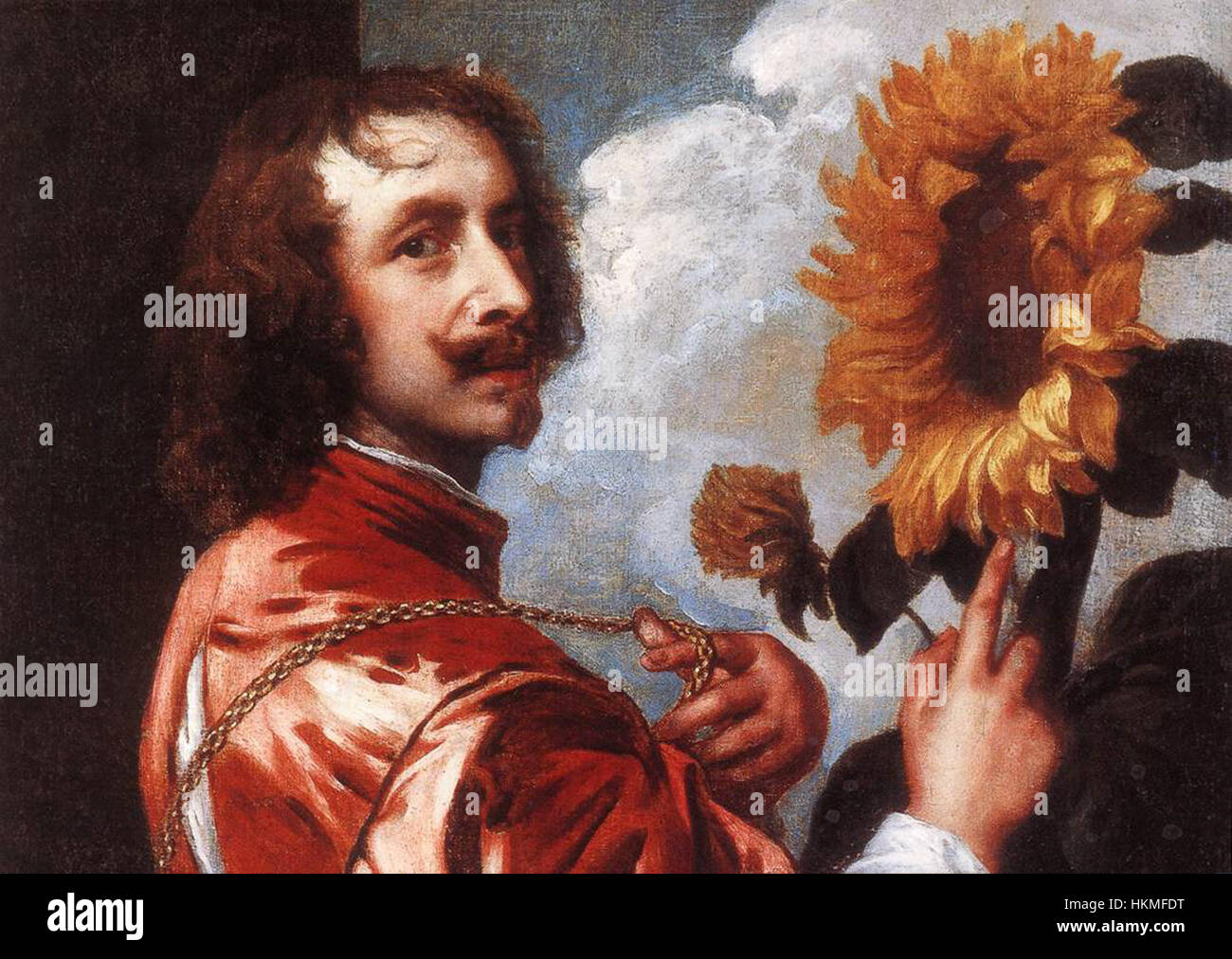 Anthony van Dyck - Self-portrait con un girasole - WGA07405 Foto Stock