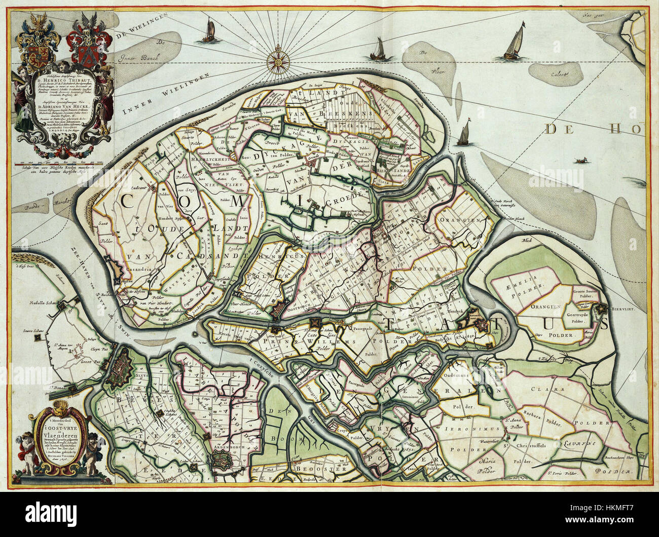 Fiandre Mappa Mappa delle fiandre orientali immagini e fotografie stock ad alta ...