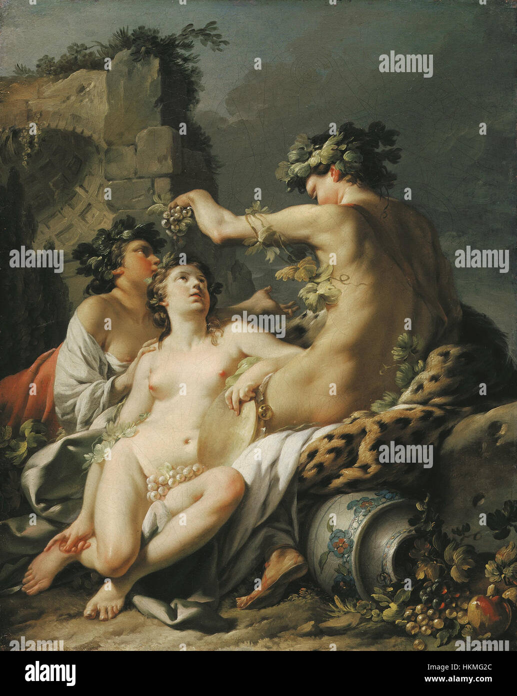 Un dipinto storico ad olio intitolato "Autunno" di Jean-Baptiste Marie Pierre. Questo lavoro cattura l'essenza della stagione autunnale attraverso belle arti, mettendo in mostra il caratteristico stile artistico di Pierre. Foto Stock