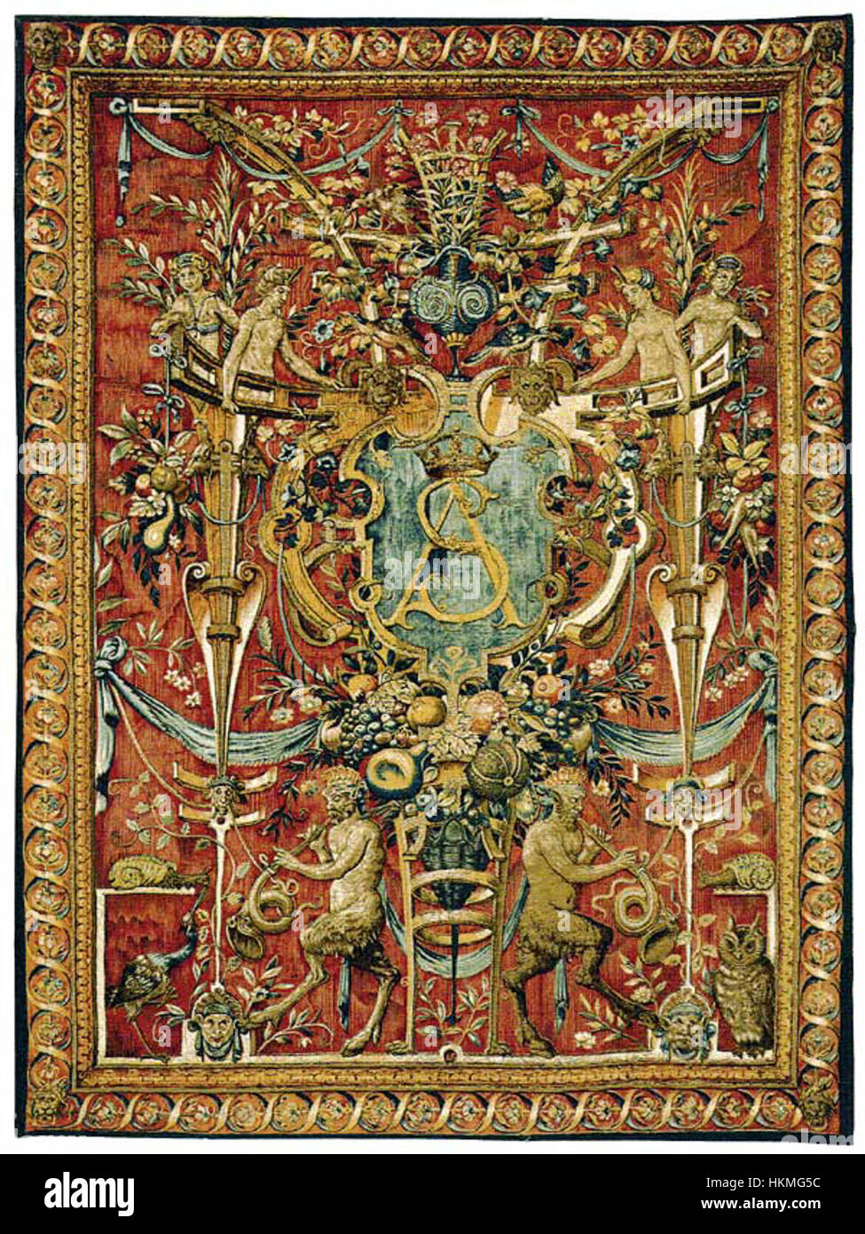 Un'opera d'arte intitolata "Arras 007", che probabilmente raffigura una scena storica o stilizzata con elementi che riflettono design vintage o influenze cinematografiche. Foto Stock