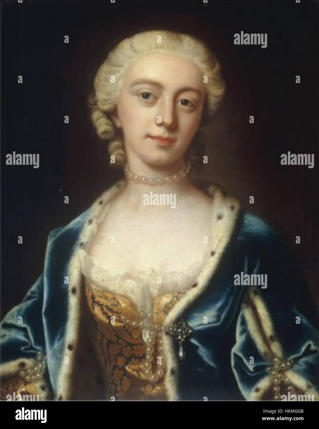 Barthelemy-du-pan-ritratto di principessa-augusta-di-sax-gotha-moglie-di-frederick-Principe di Galles Foto Stock