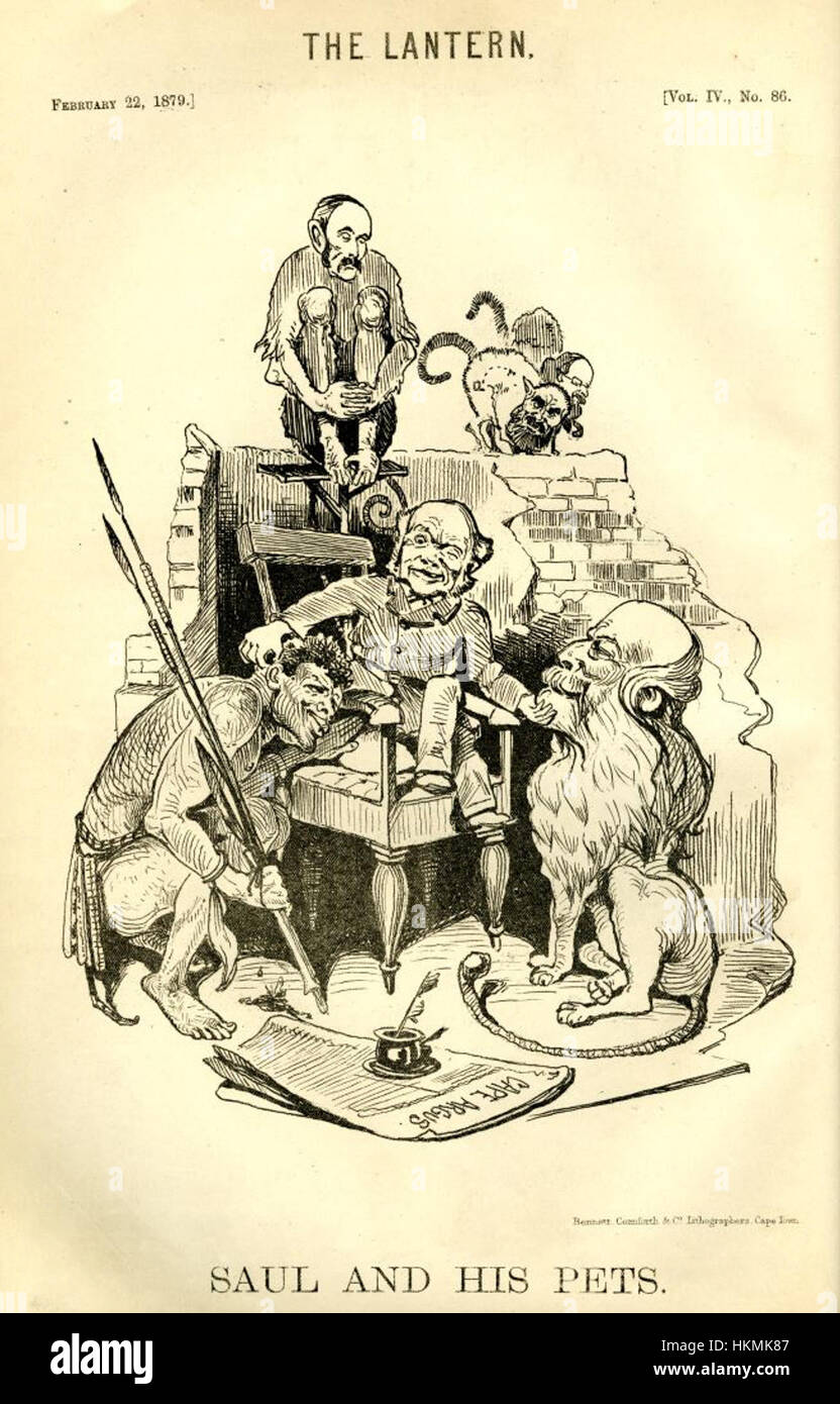 2 Saul Salomone e i suoi animali domestici - Salomone con Cetshwayo Merriman e Molteno - Feb 1879 - più piccolo Foto Stock