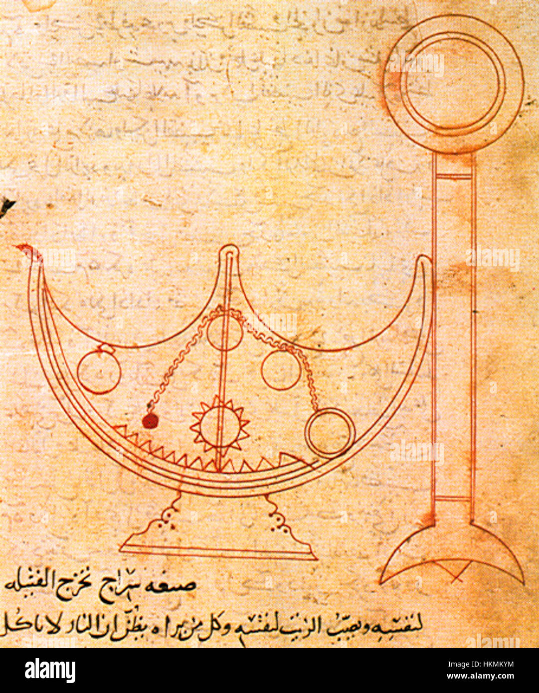 I fratelli Banu Musa erano rinomati studiosi arabi del IX secolo, noti per i loro contributi all'ingegneria meccanica. Il loro lavoro include invenzioni e innovazioni nella meccanica, come i dispositivi automatizzati e gli strumenti meccanici, che riflettono l'avanzata comprensione tecnologica nell'età d'oro islamica. Foto Stock
