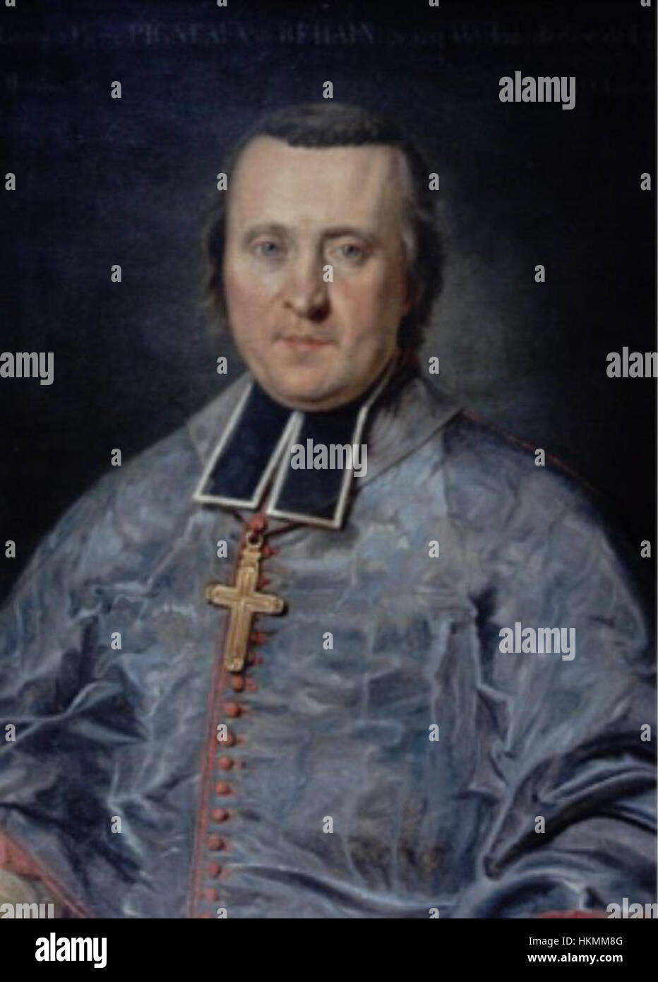 Questo ritratto di Pigneau de Behaine, missionario e diplomatico francese, mette in evidenza il suo ruolo significativo nella storia del Vietnam. Il dipinto del XVIII secolo lo ritrae con dettagli facciali e abiti tipici del suo tempo. Foto Stock