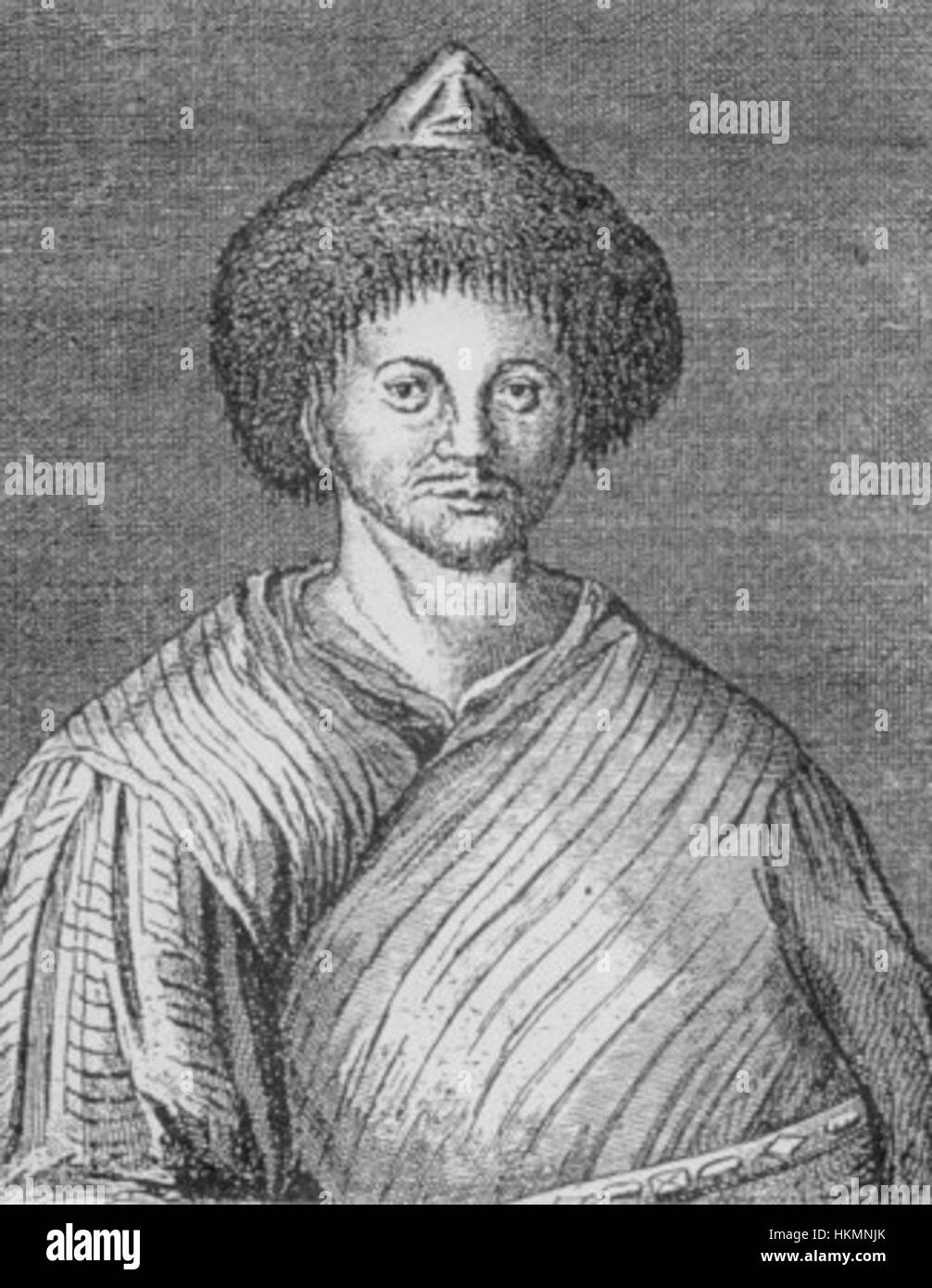 Abulkhair Khan, un importante leader del popolo kazako nel XVIII secolo, è spesso raffigurato nell'arte storica. La sua leadership e il suo ruolo nell'unificazione di varie tribù kazake sono fondamentali per la sua eredità nella storia dell'Asia centrale. Foto Stock