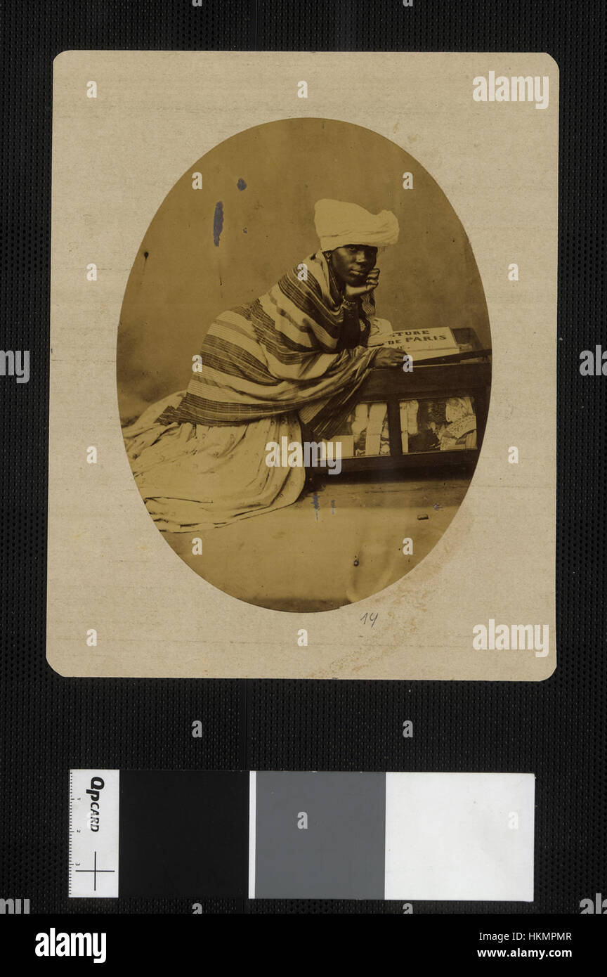 Questo dipinto, intitolato "Un venditore di strada da Bahia", raffigura un tipico venditore ambulante a Bahia, in Brasile, che mostra la vivace cultura e la vita quotidiana della regione. L'opera d'arte mette in risalto l'abbigliamento del venditore, i prodotti venduti e l'atmosfera vivace delle strade. Foto Stock